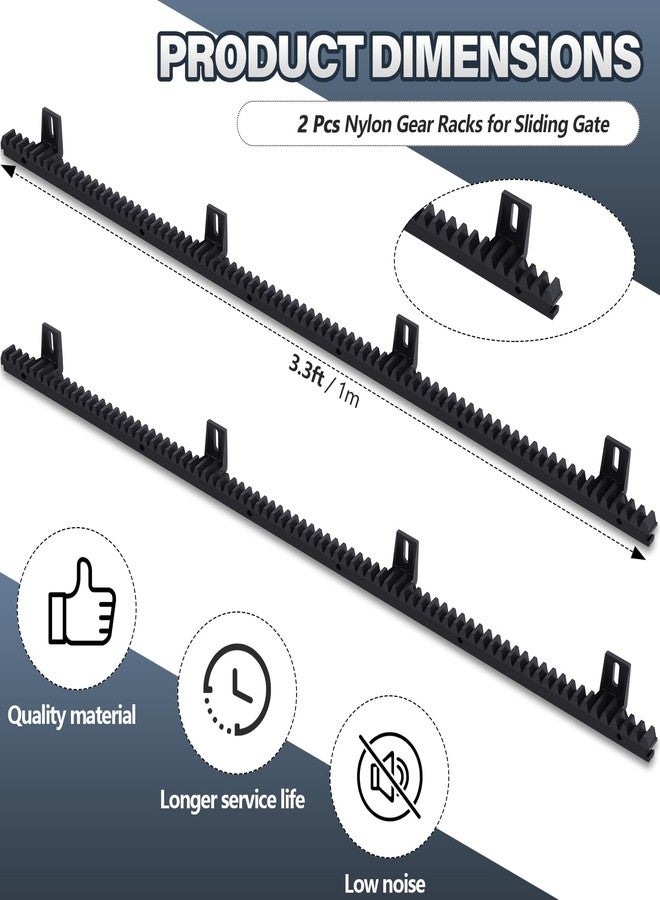 Threlaco 2 Nylon Gear Racks with Metal Insert for Sliding Gate Door Opener Operator Heavy Duty Reinforced Slide Gate Opener Accessories, 3.3 ft Each - Image 2